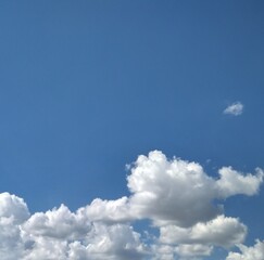 Cloudscape in the  blue sky background