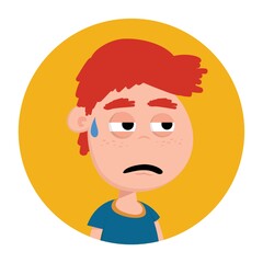 boy with tired face