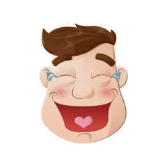 man laughing with tears