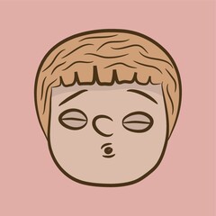 boy with relief expression