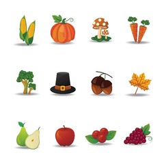 collection of thanksgiving icons