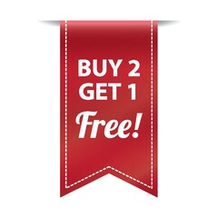 buy two get one free label