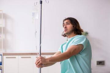 Young mad man in the hospital