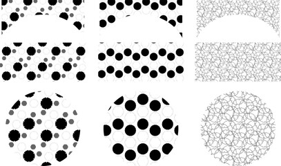 Monochrome Japanese style snow ring pattern background material