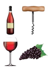 set of wine icons