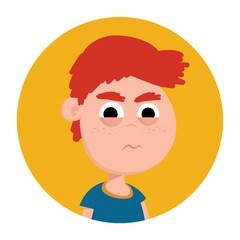 boy with vengeful expression
