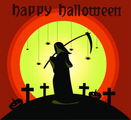 vector illustration of a halloween party