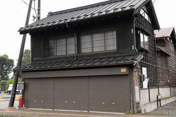 Old house in Shirakawa Station on Oshu Road, where Iwabuchi Etsutaro was born, in Shirakawa City, Fukushima Prefecture, Japan