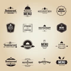 restaurant labels set