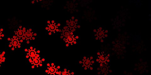 Dark red vector backdrop with virus symbols.