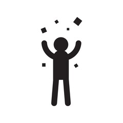 man throwing confetti