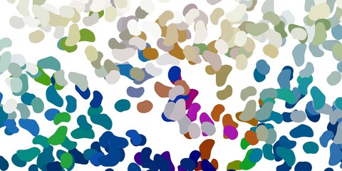 Light blue, yellow vector background with random forms.