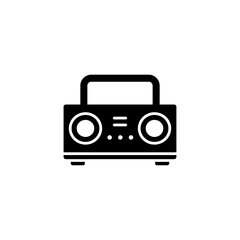 Radio Black Glyph Icon. Simple and flat. Solid and bold. Can use for web, apps, or logo. Vector illustration. Home Electronic Icon.