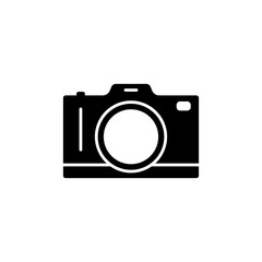 Camera Black Glyph Icon. Simple and flat. Solid and bold. Can use for web, apps, or logo. Vector illustration. Home Electronic Icon.