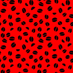 Seamless pattern with coffee beans. Vector illustration background for cafe, bistro, restaurant, bars menu card. Food and drink abstract texture design