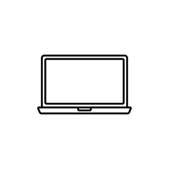 Laptop Black Line Icon. Simple and minimalist. Thin and Outline Style. Can use for web, apps, or logo. Vector illustration. Home Electronic Icon.