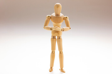 手洗いポーズのデッサン人形、