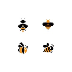 Bee logo template vector icon design
