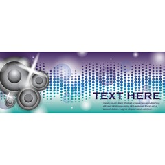 vinyl disc banner with text