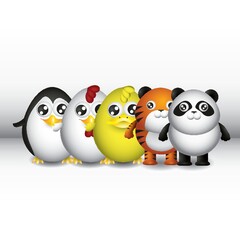 set of cute animals