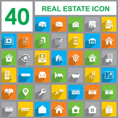 real estate set icon, Real estate icon vector
