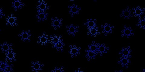 Dark blue vector template with flu signs.