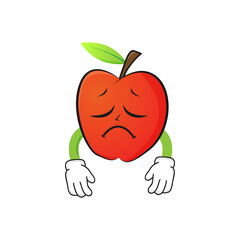 sad Apple character on a white background -vector
