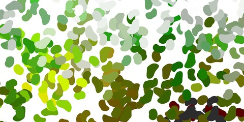 Light green, yellow vector pattern with abstract shapes.