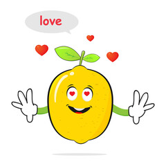 Lime juice characters fall in love on a white background - vector