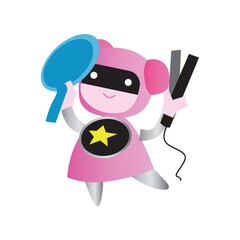 girl with mirror and straightener