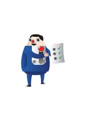 Fototapeta premium fat businessman with check list