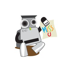 Fototapeta premium instant camera with miss u photograph