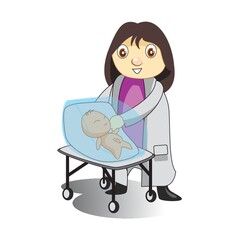 doctor with new born baby