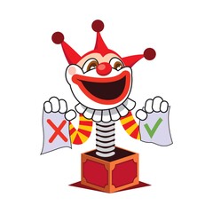 joker with cancel and confirm papers