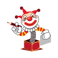 joker with pencil and paper