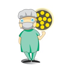 doctor with surgical room light