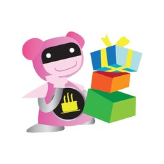 girl with birthday gifts