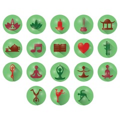 set of yoga icons