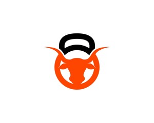 Black and orange kettle bell with head bull inside