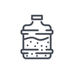 Bottled Water for Water Cooler line icon. Big Bottle of Water vector outline sign.