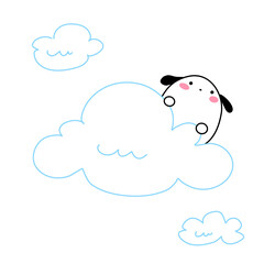 Dog  with cloud 
