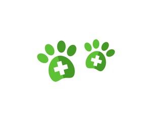 Healthy paw with medical symbol inside