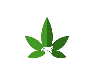 Fototapeta premium Abstract bird with cannabis wings