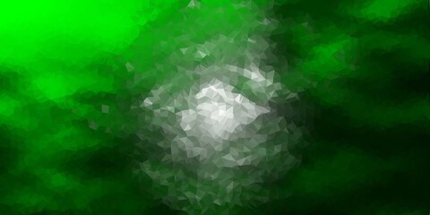 Dark green vector gradient polygon layout.