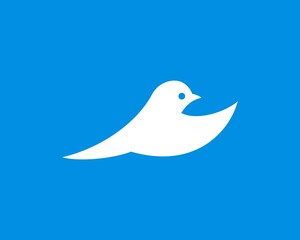 Simple flying bird in white color