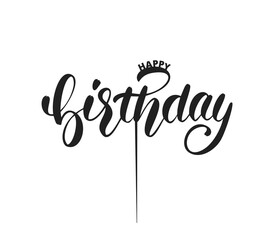 Happy Birthday topper. Birthday template for laser cutting