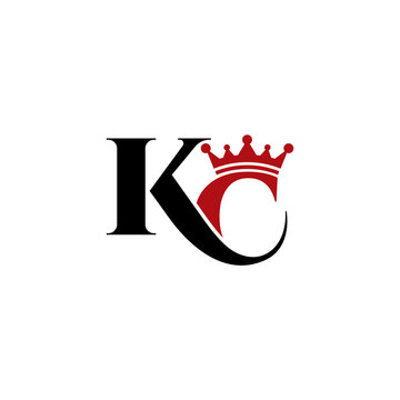 letter KC crown logo icon template