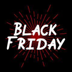 Black Friday brush hand drawn paint on black background. Sale lettering templates for greeting cards, overlays, posters