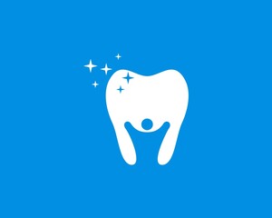 Shiny tooth with happy people inside