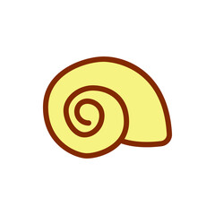 rounded shell icon vector illustration filled outline style. summer icon set.